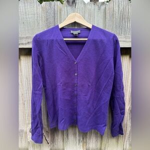 Banana Republic Rich Purple Cashmere Cardigan